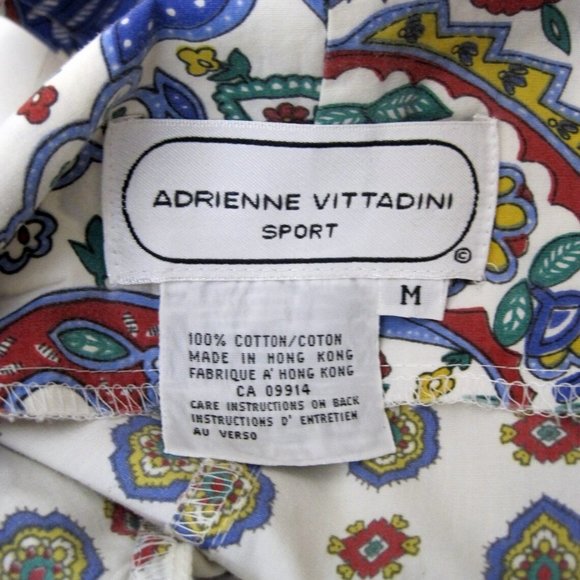 Adrienne Vittadini Vintage 80s Romper Handkerchief Print Overalls Jumpsuit Short - Picture 5 of 5